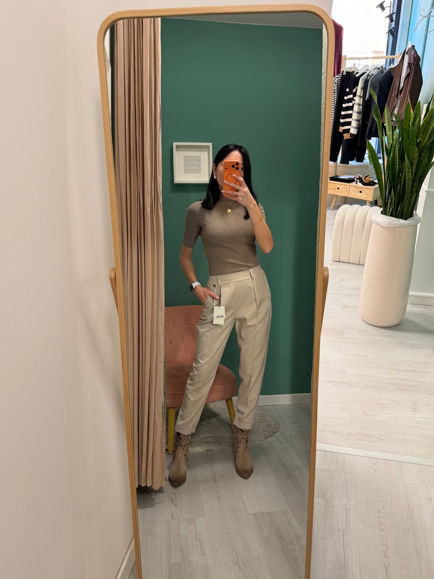 Dixie - pantalone a gamba stretta con elastico dietro