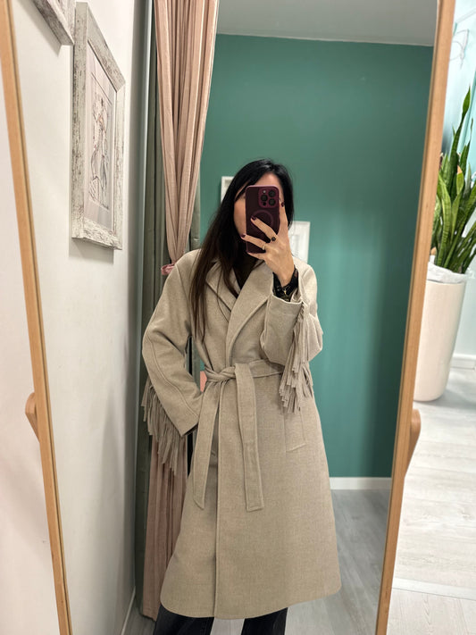 Kontatto - cappotto lungo con frange