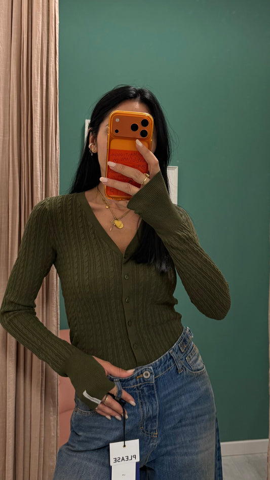 Hinnominate - cardigan in maglia con scollo a V