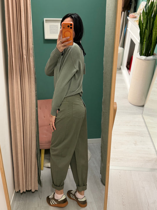 Susy mix - pantalone a ovetto con cintura