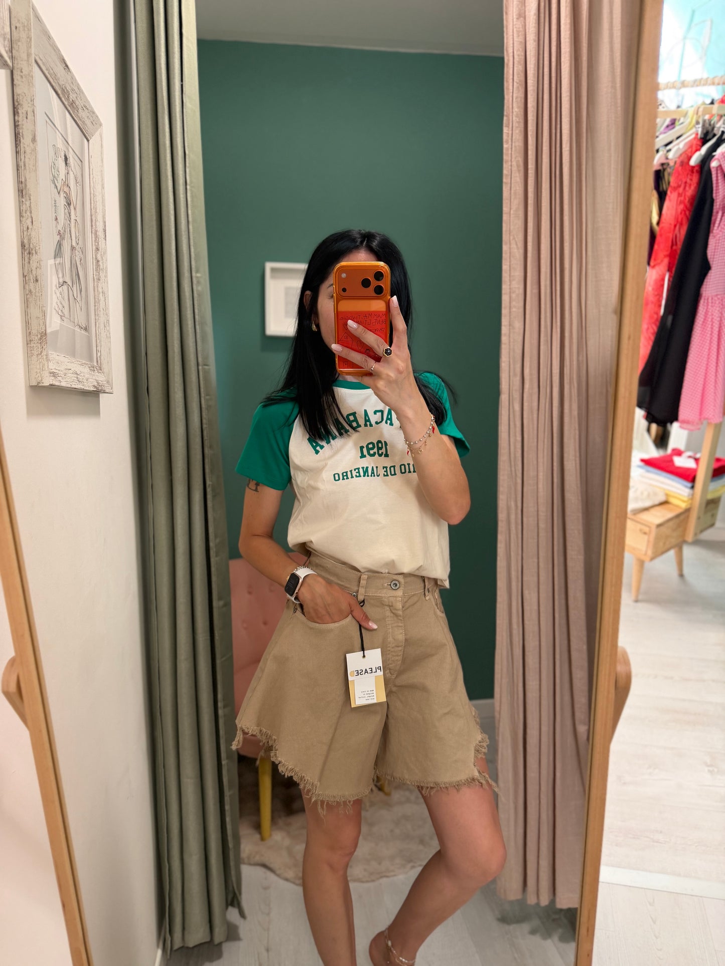 Please - shorts sfrangiato effetto gonna