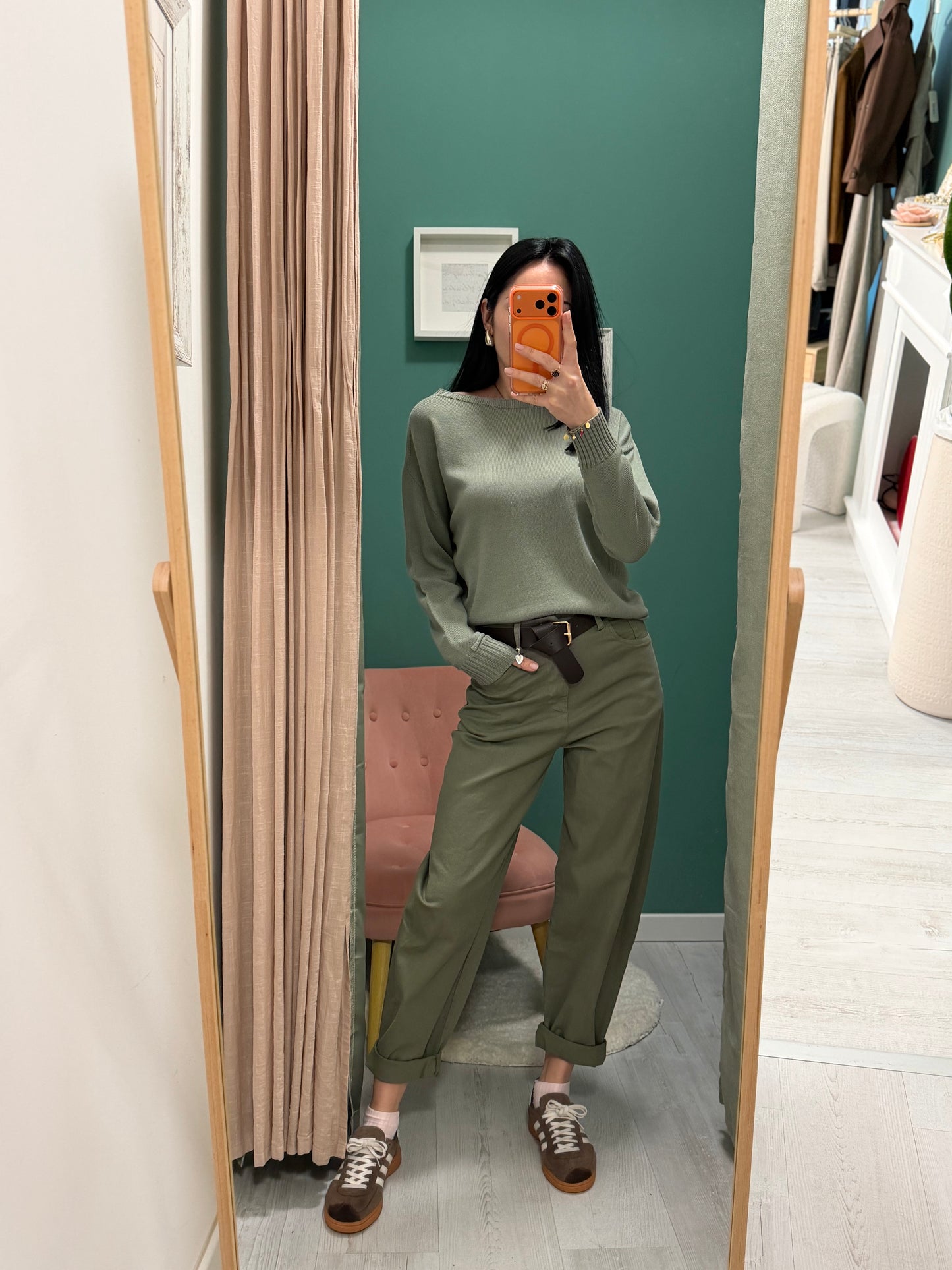 Susy mix - pantalone a ovetto con cintura