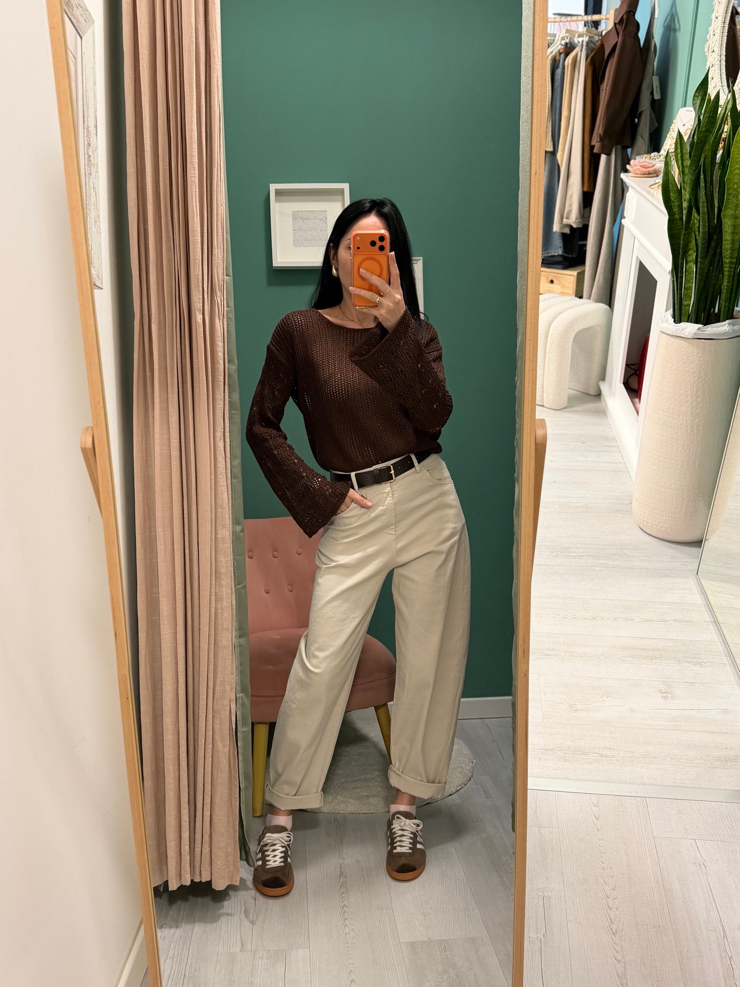 Susy mix - pantalone a ovetto con cintura