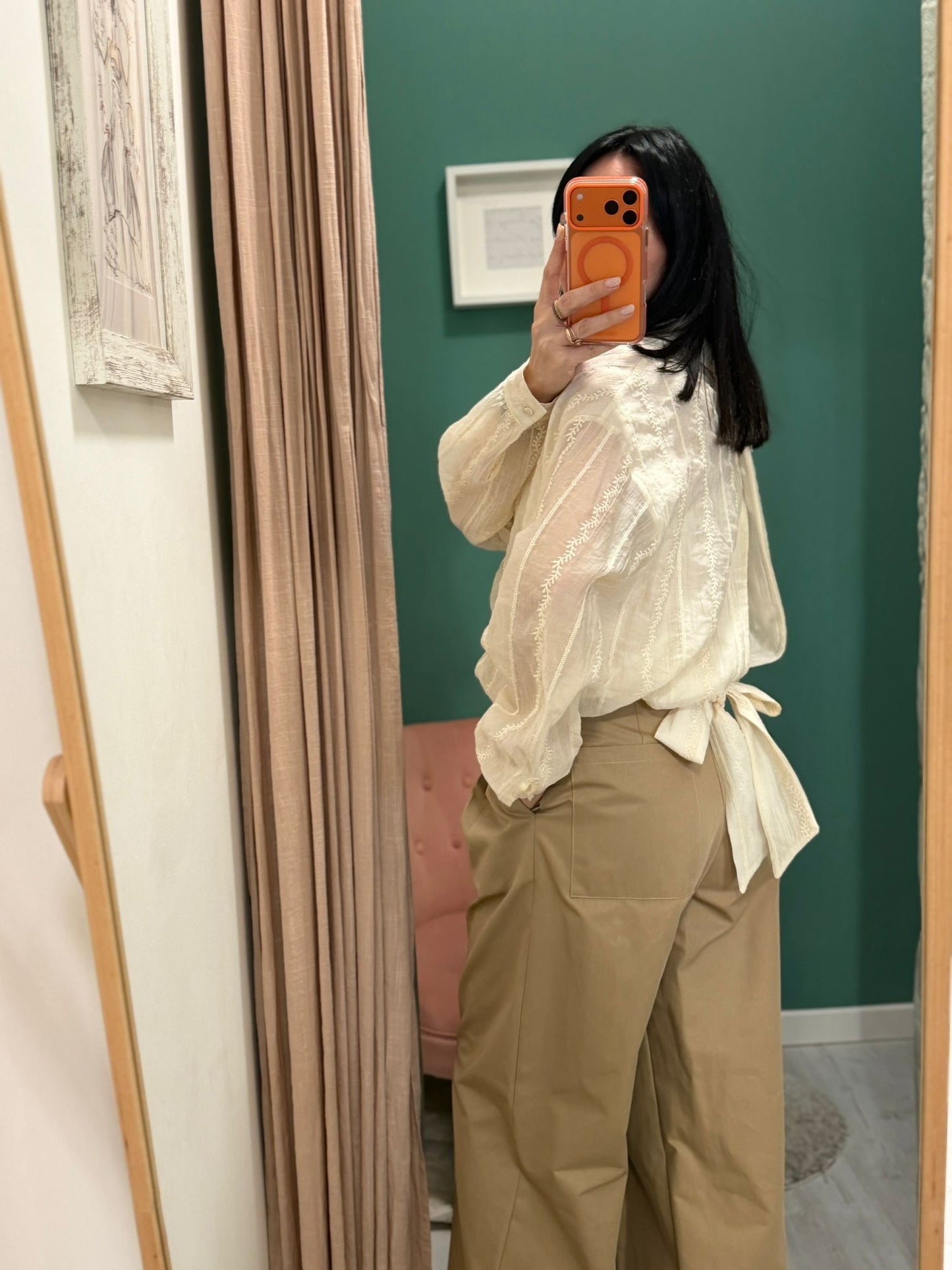 DIXIE - Camicia con ricami e apertura