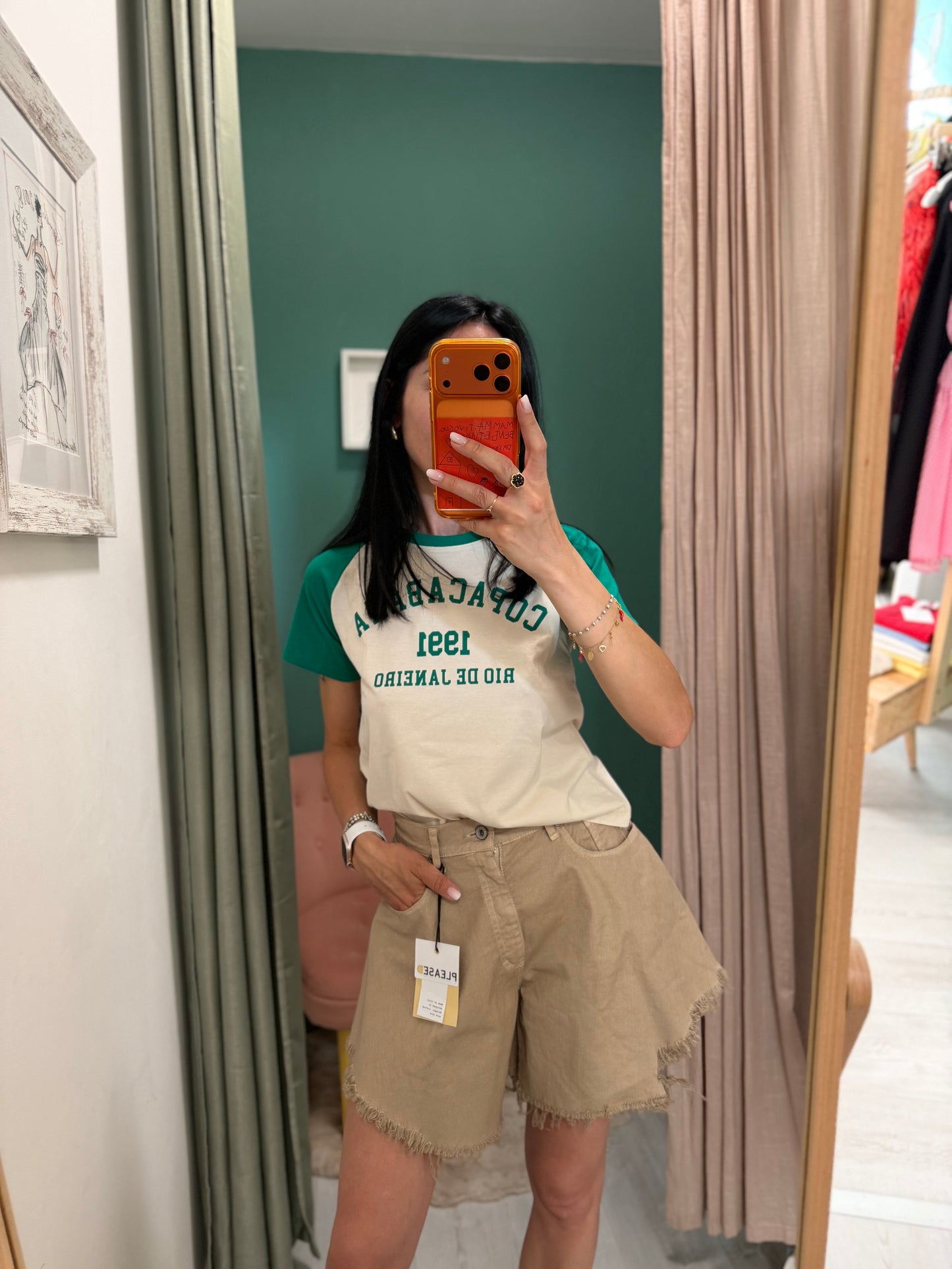 Please - shorts sfrangiato effetto gonna