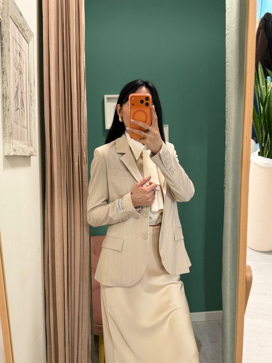 HINNOMINATE - Giacca gessata monopetto