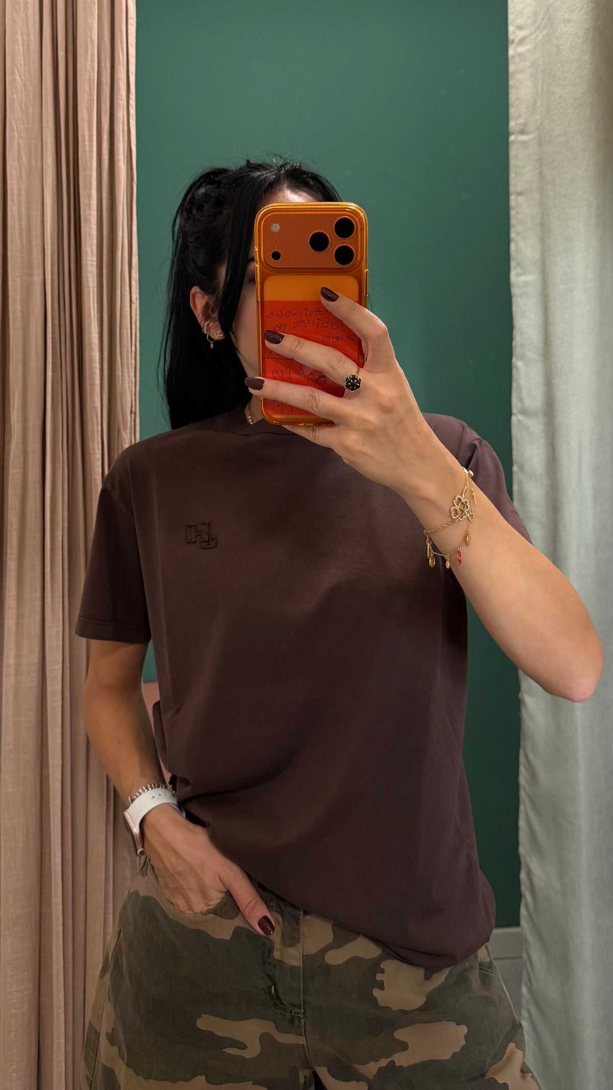 Hinnominate - t shirt con logo col cioccolato