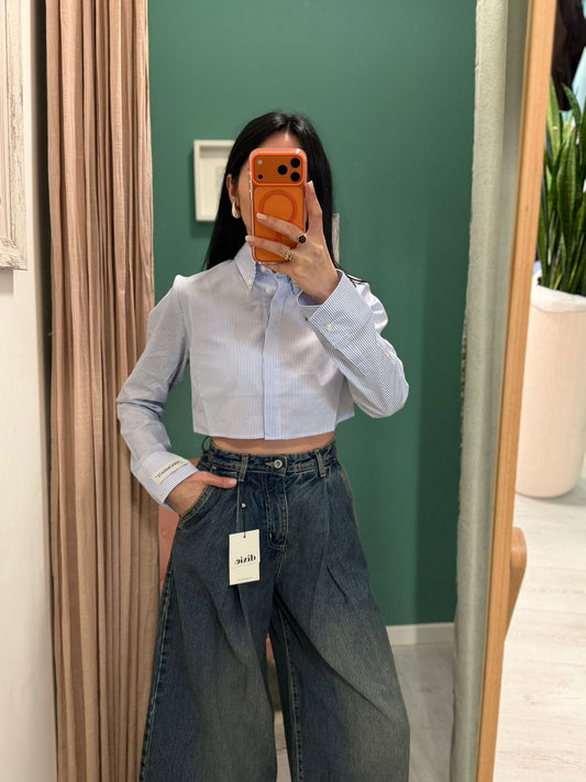 HINNOMINATE - Camicia crop a righe