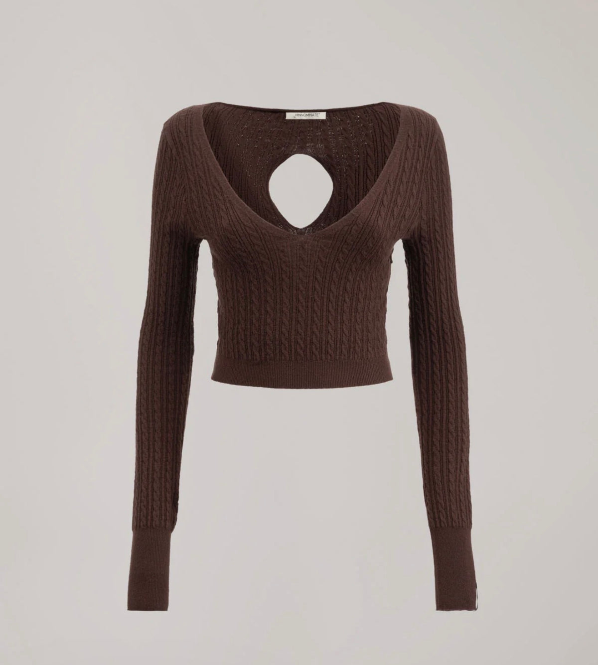 Hinnominate - maglia crop scollo a V con dettaglio sul retro