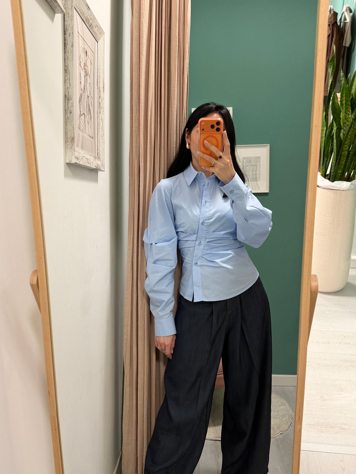 Imperial - camicia asimmetrica e maniche a sbuffo