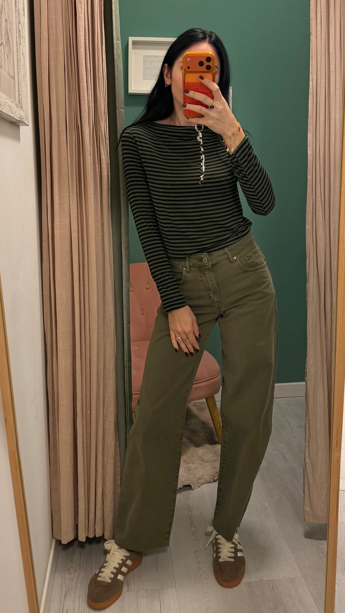 Dixie - jeans a gamba dritta verde militare