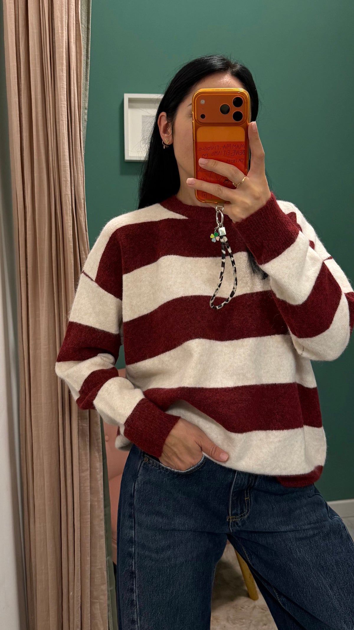Susy mix - maglione over a righe tg unica