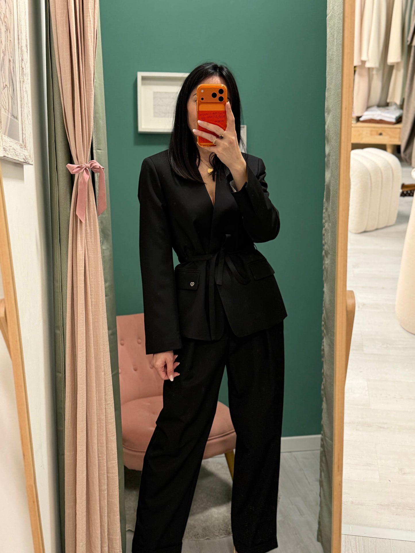 Please - giacca fit regular con cintura laccio in vita