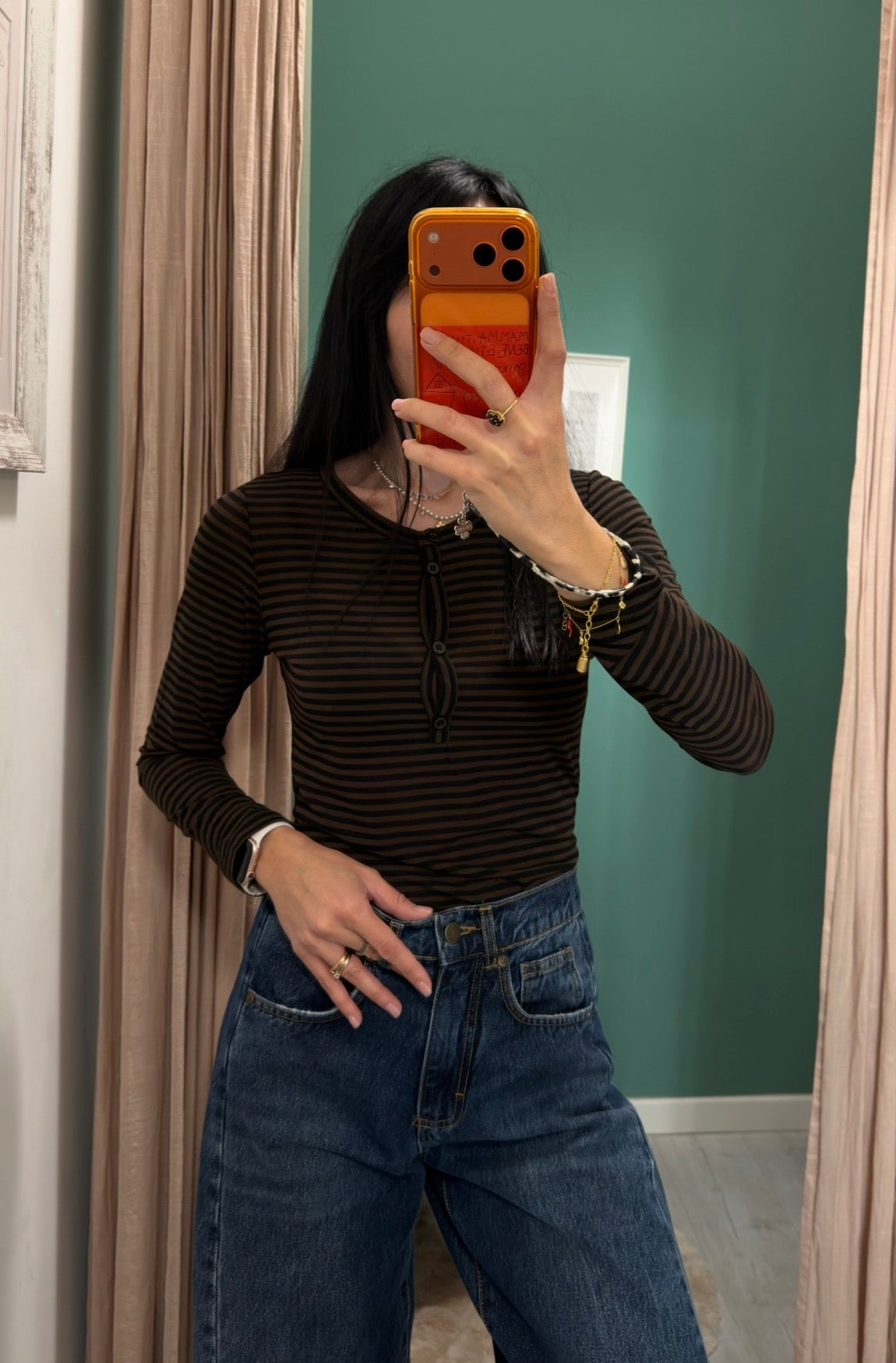 Dixie - maglia cashmerina serafino a righe