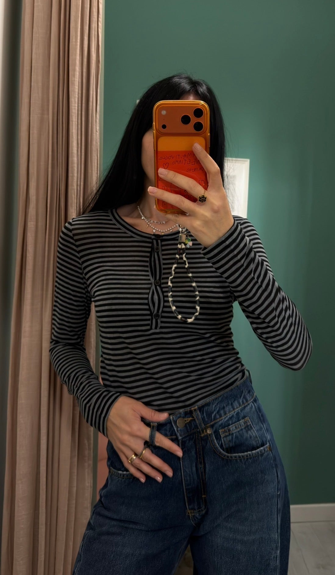 Dixie - maglia cashmerina serafino a righe