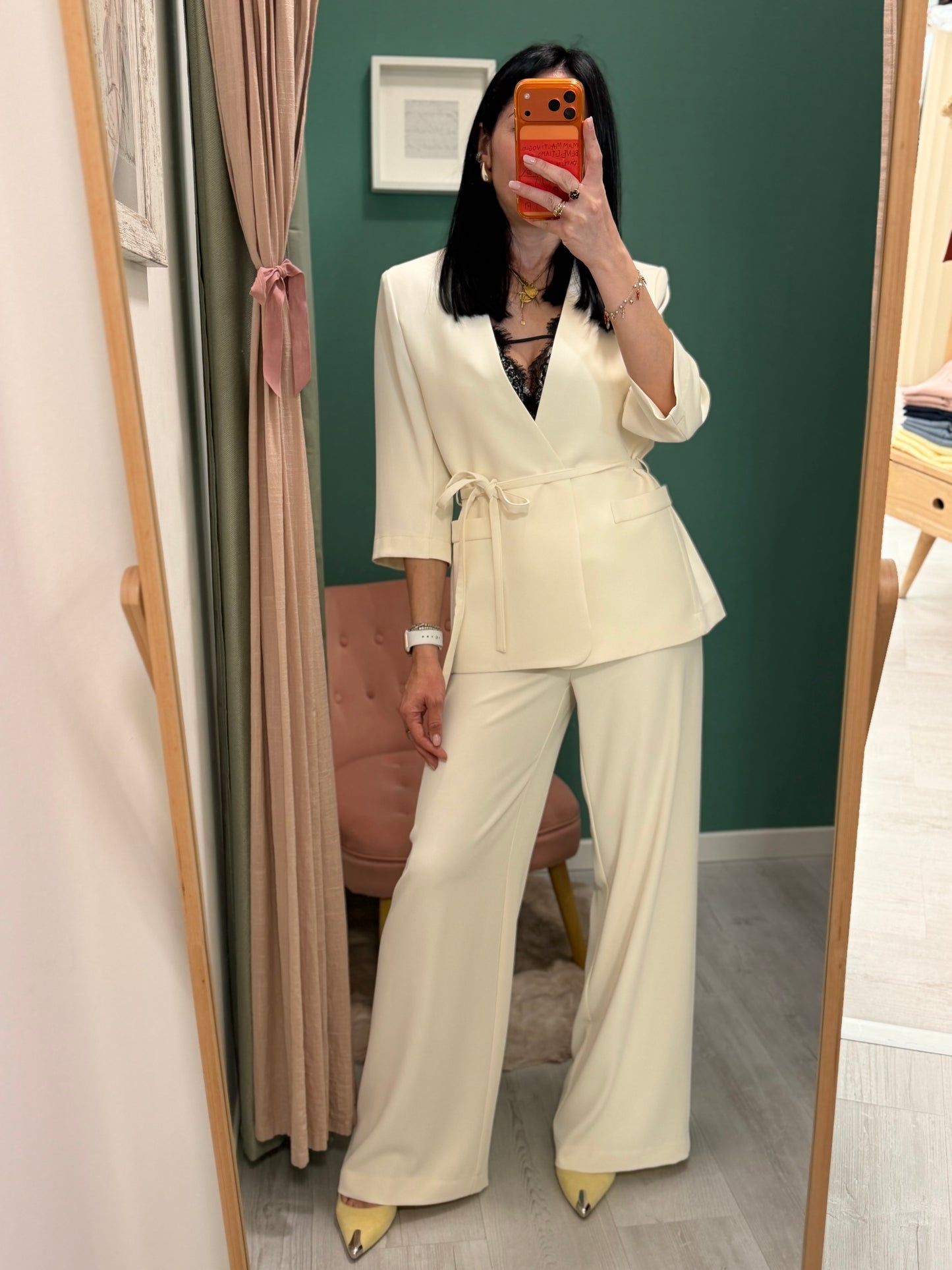 Kontatto - pantalone fluido taglio dritto senza pence