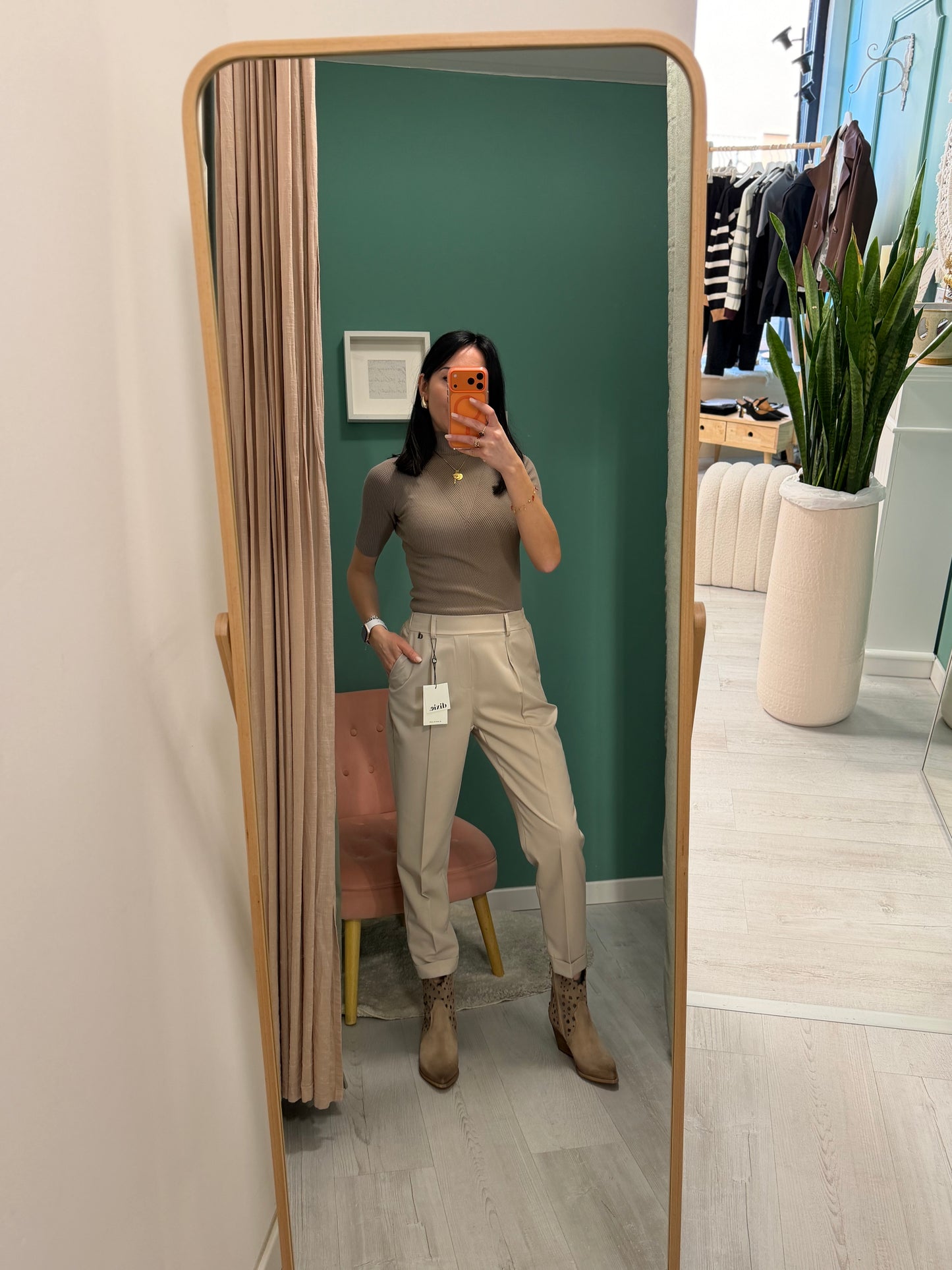 Dixie - pantalone a gamba stretta con elastico dietro