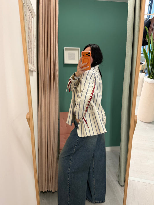 Dixie - giacca oversize in tweed con micro paillettes