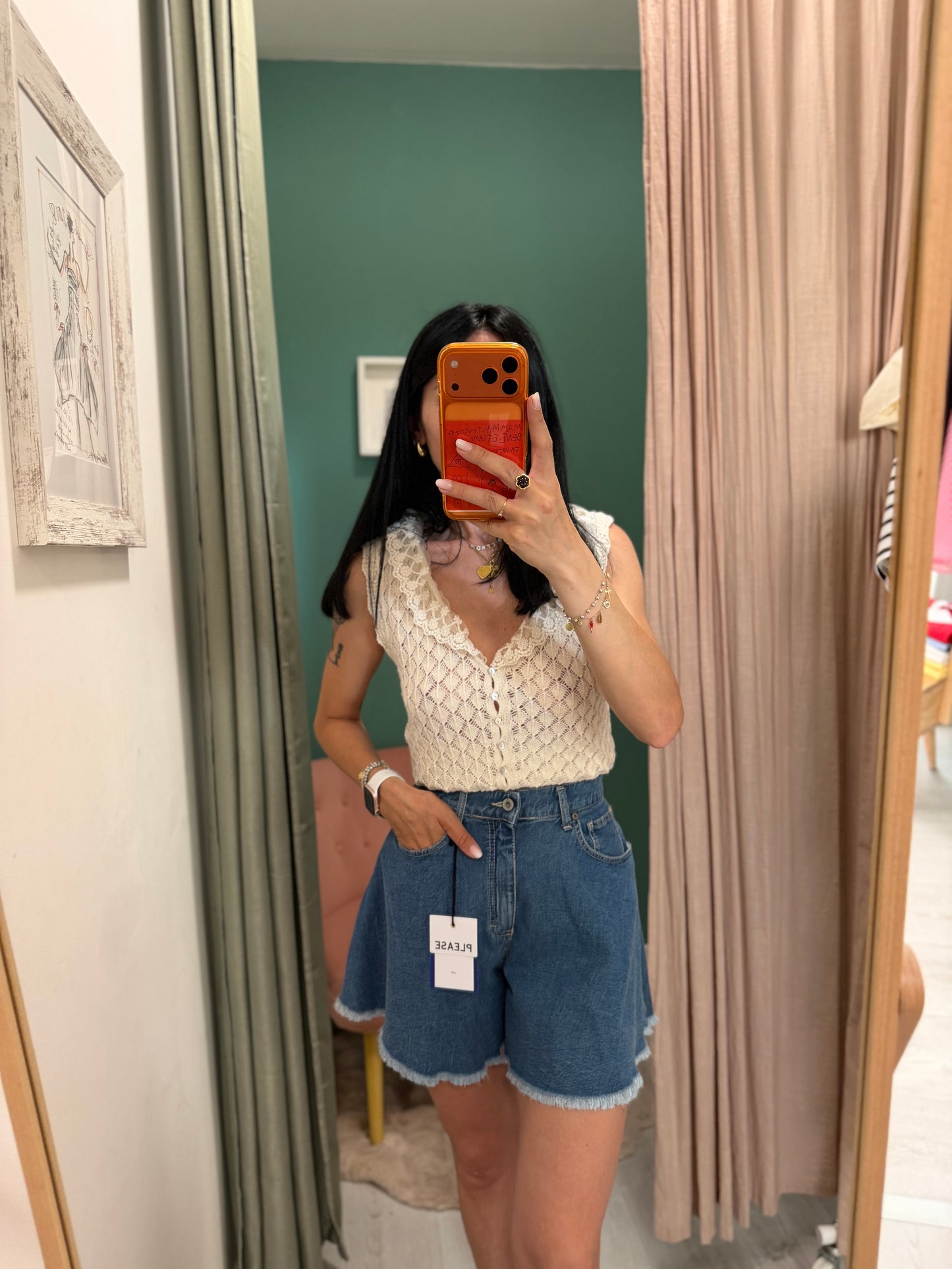 Please - shorts in jeans sfrangiati