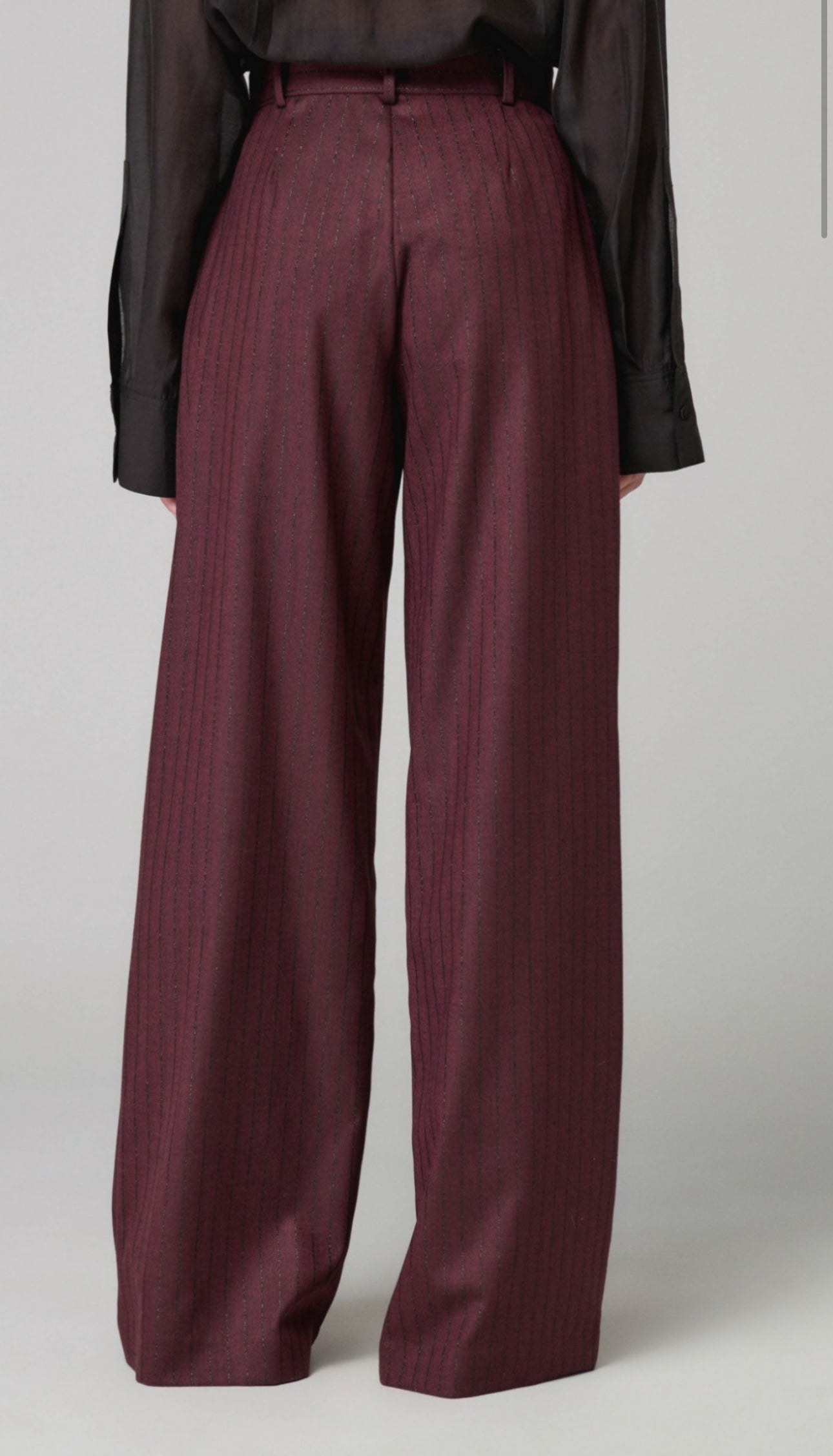 Mar de margaritas - Paige pantalone ampio gessato bordeaux