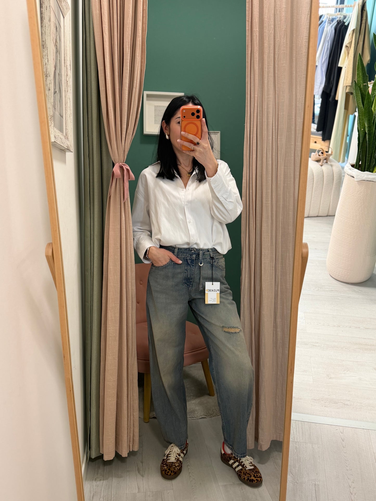 Please - jeans con sfumature e cintura