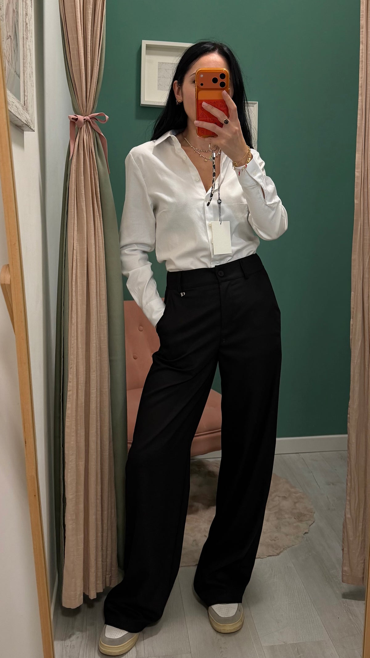 Dixie - pantalone a gamba dritta con elastico sul dietro