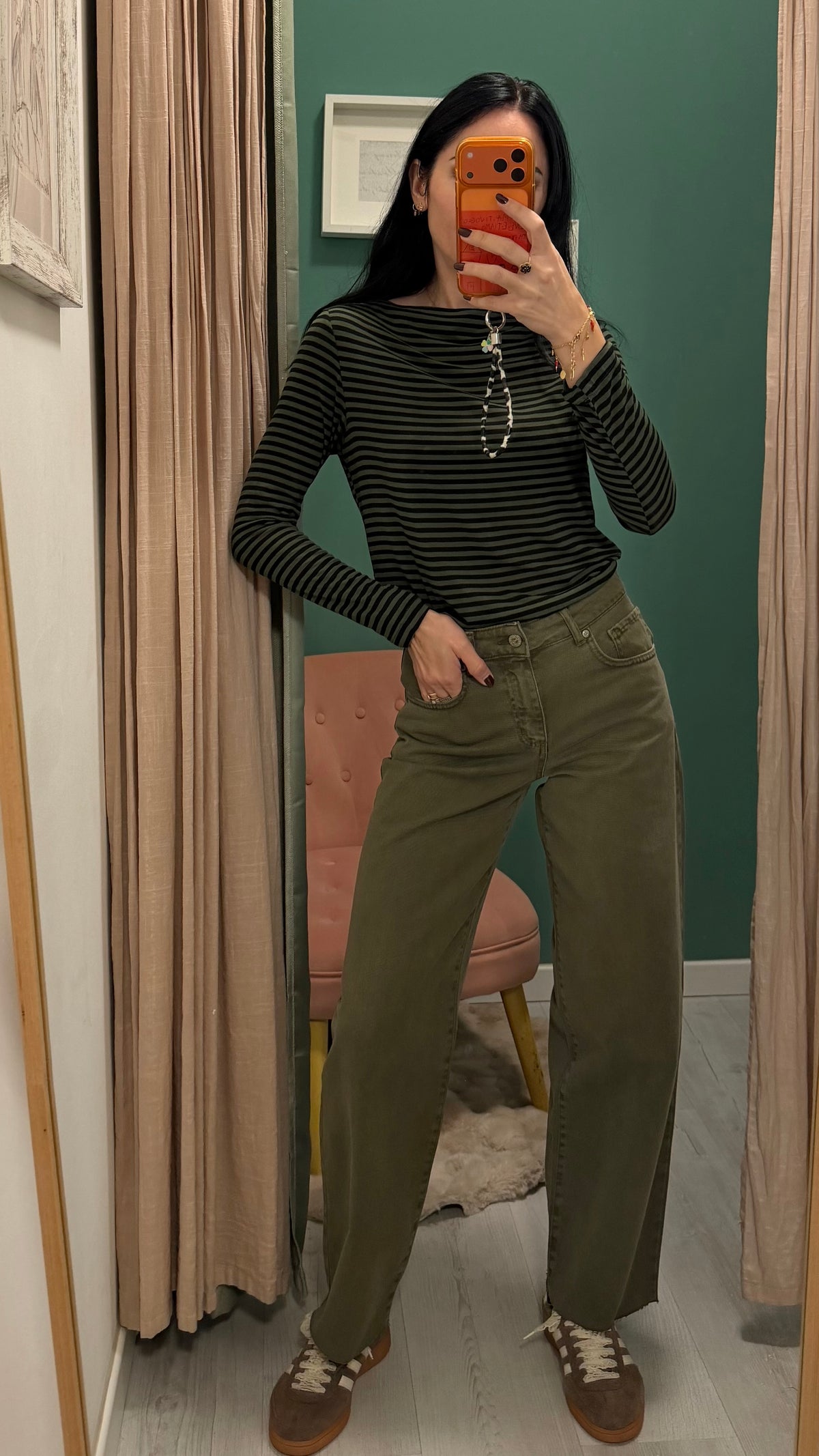 Dixie - jeans a gamba dritta verde militare