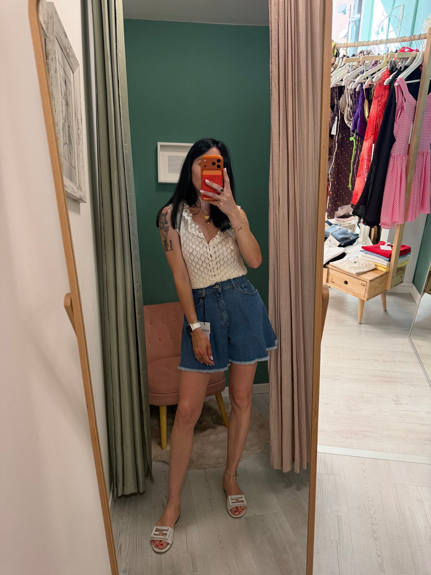 Please - shorts in jeans sfrangiati