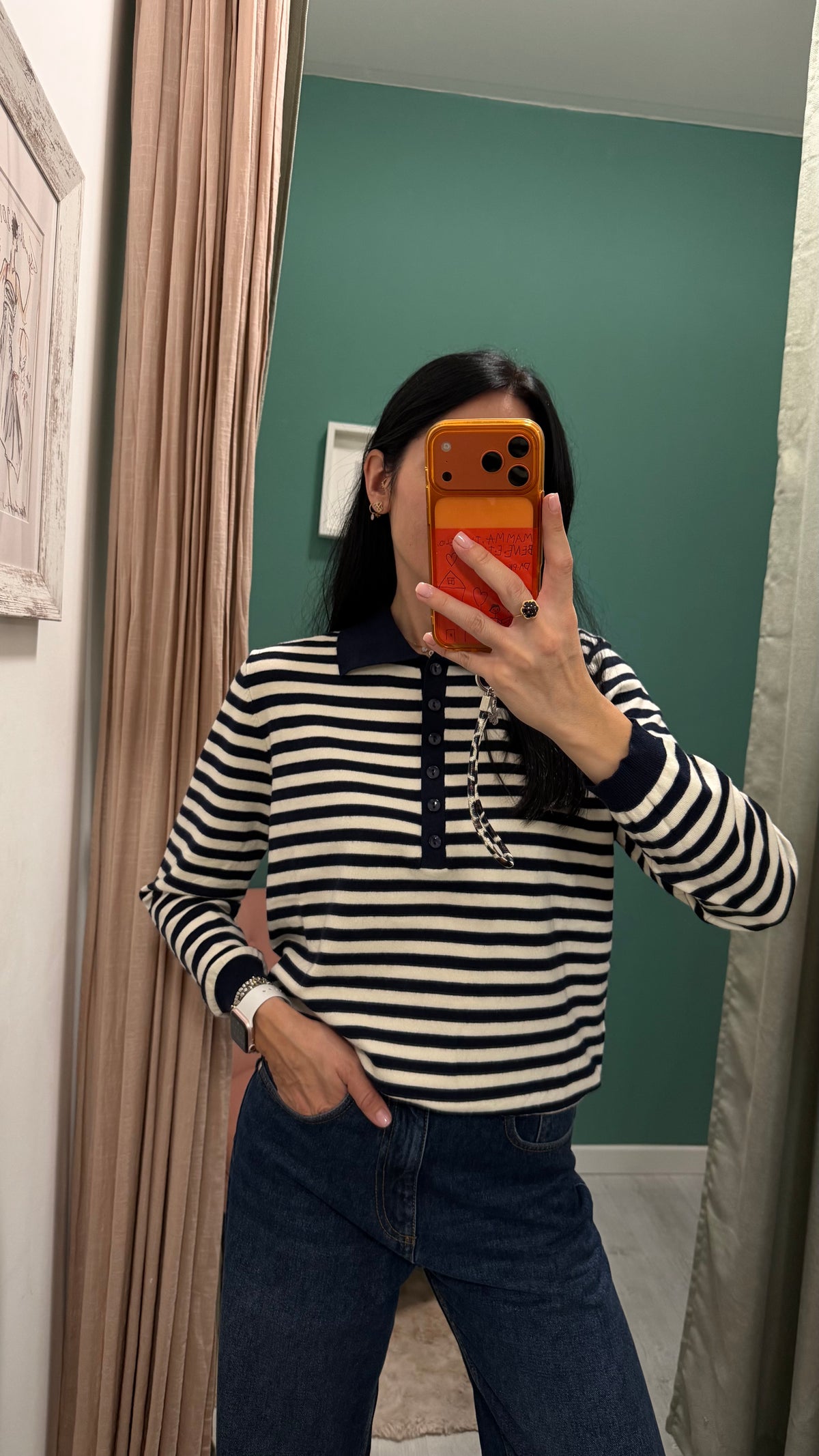 Susy mix - polo a righe in calda viscosa tg unica