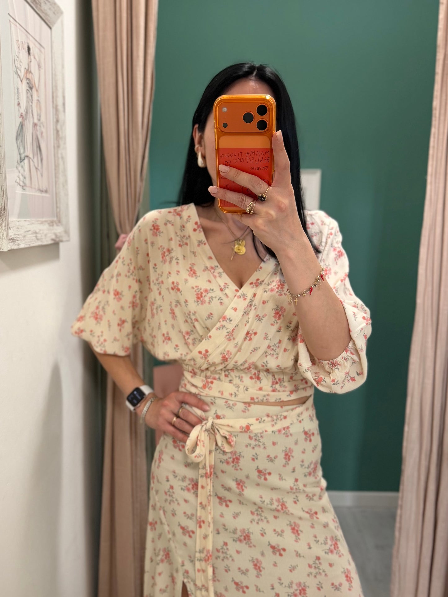 Kontatto - blusa incrociata in fantasia