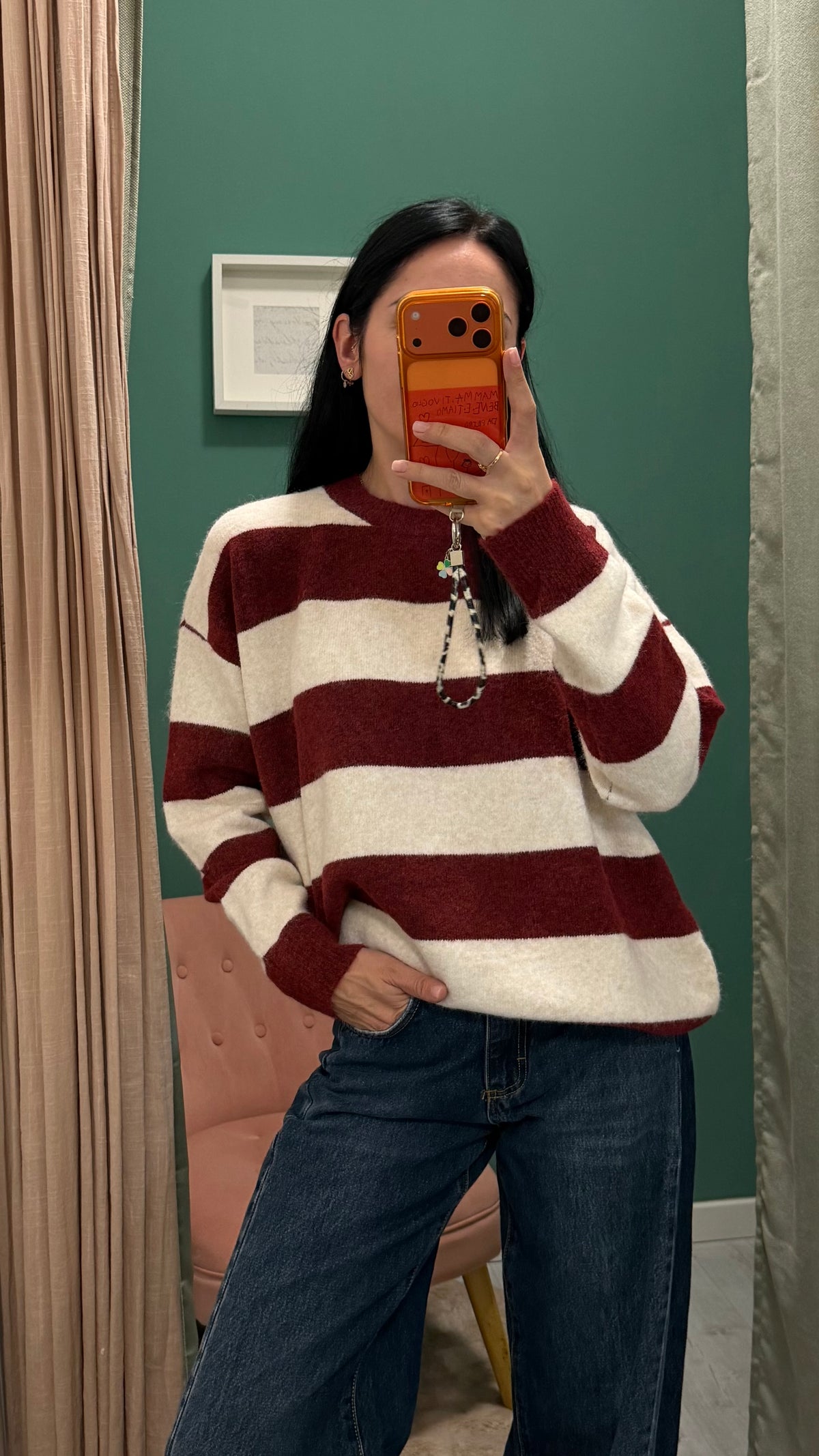 Susy mix - maglione over a righe tg unica