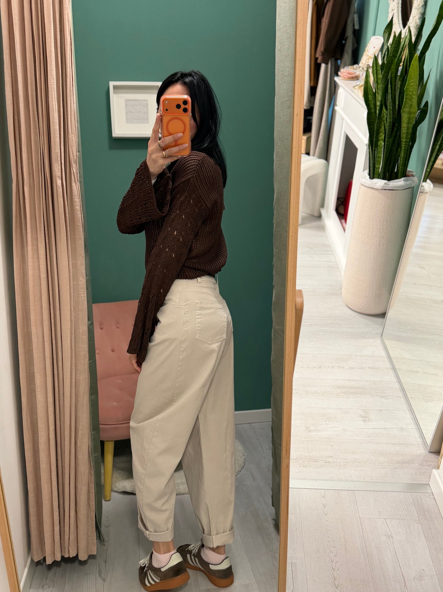 Susy mix - pantalone a ovetto con cintura