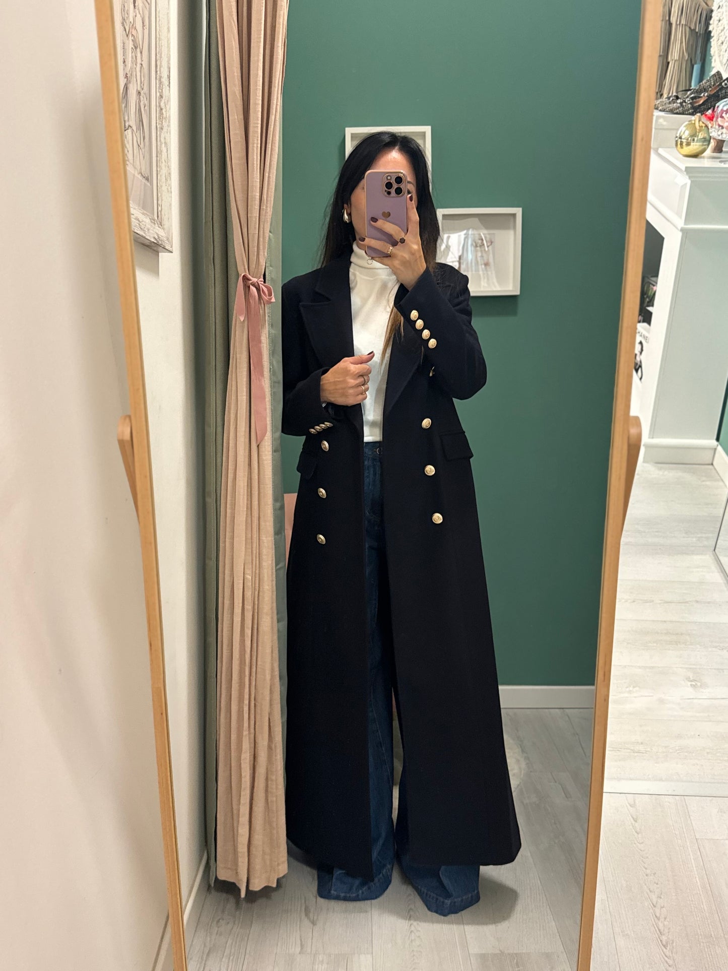 RELISH - cappotto Teres doppiopetto con spacco posteriore