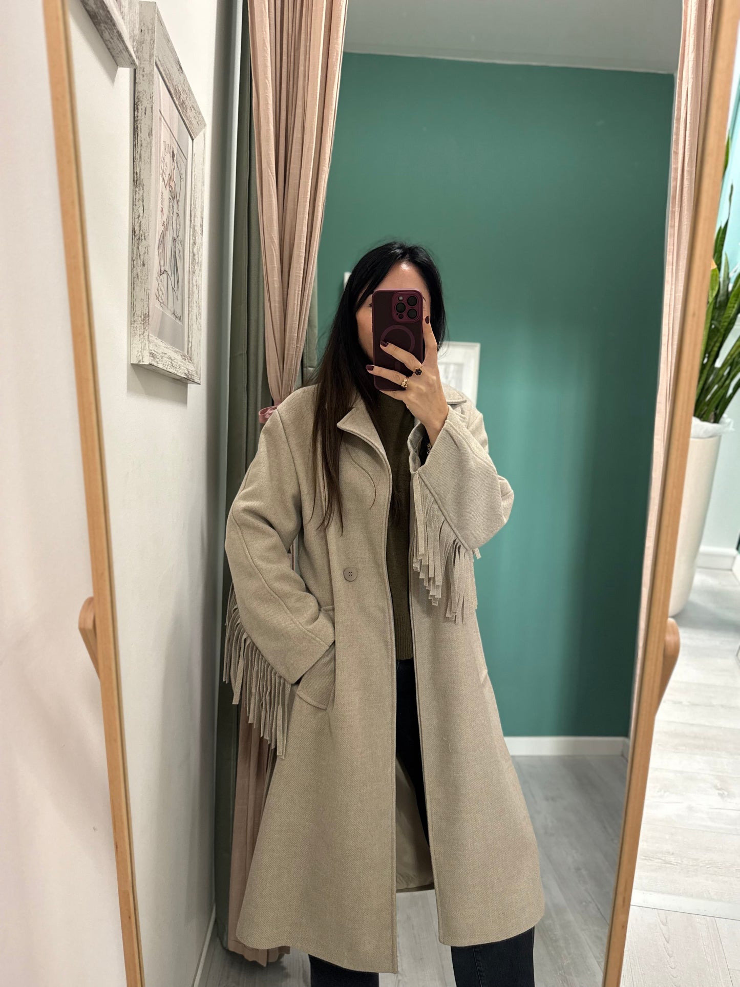 Kontatto - cappotto lungo con frange