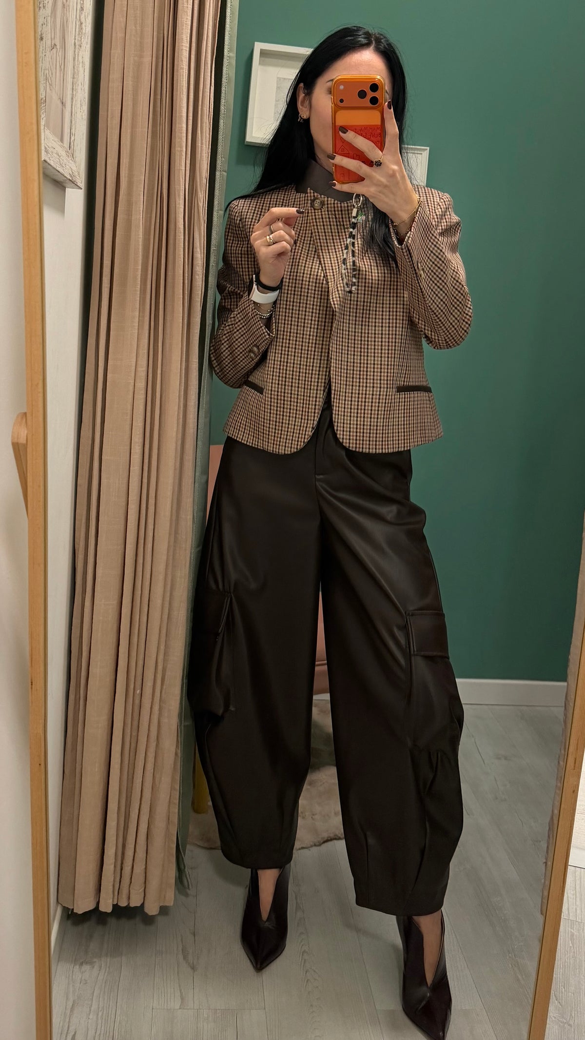 Dixie - pantalone cargo in eco pelle