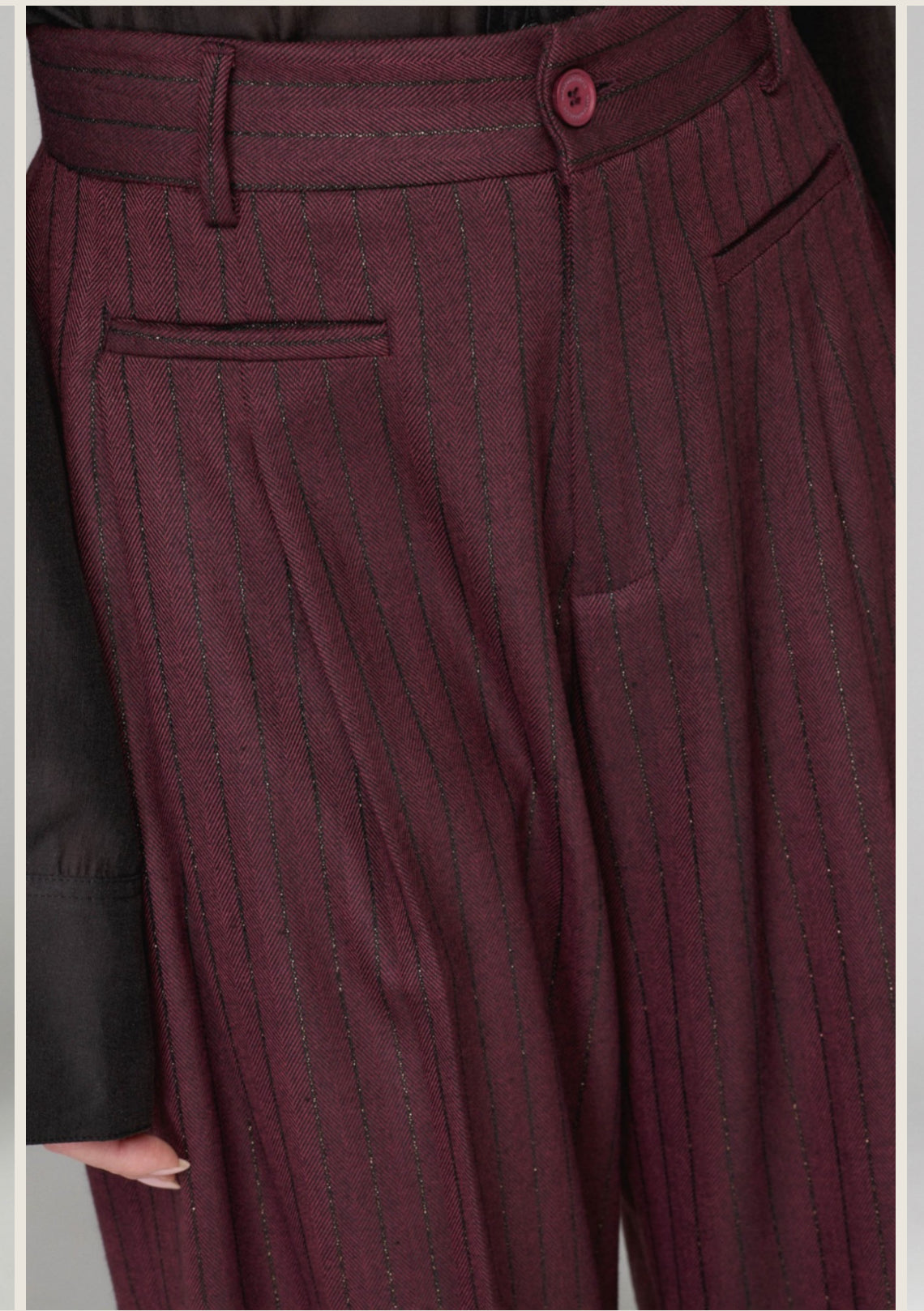 Mar de margaritas - Paige pantalone ampio gessato bordeaux