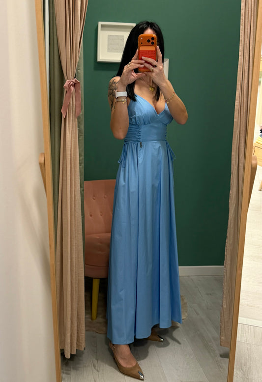 Relish - abito lungo con dettagli elastico e laccetti in vita