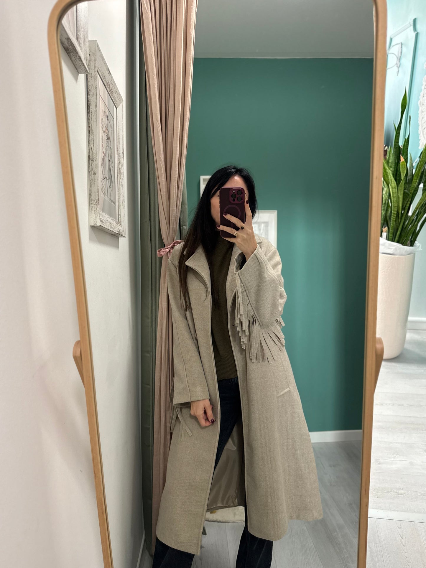 Kontatto - cappotto lungo con frange