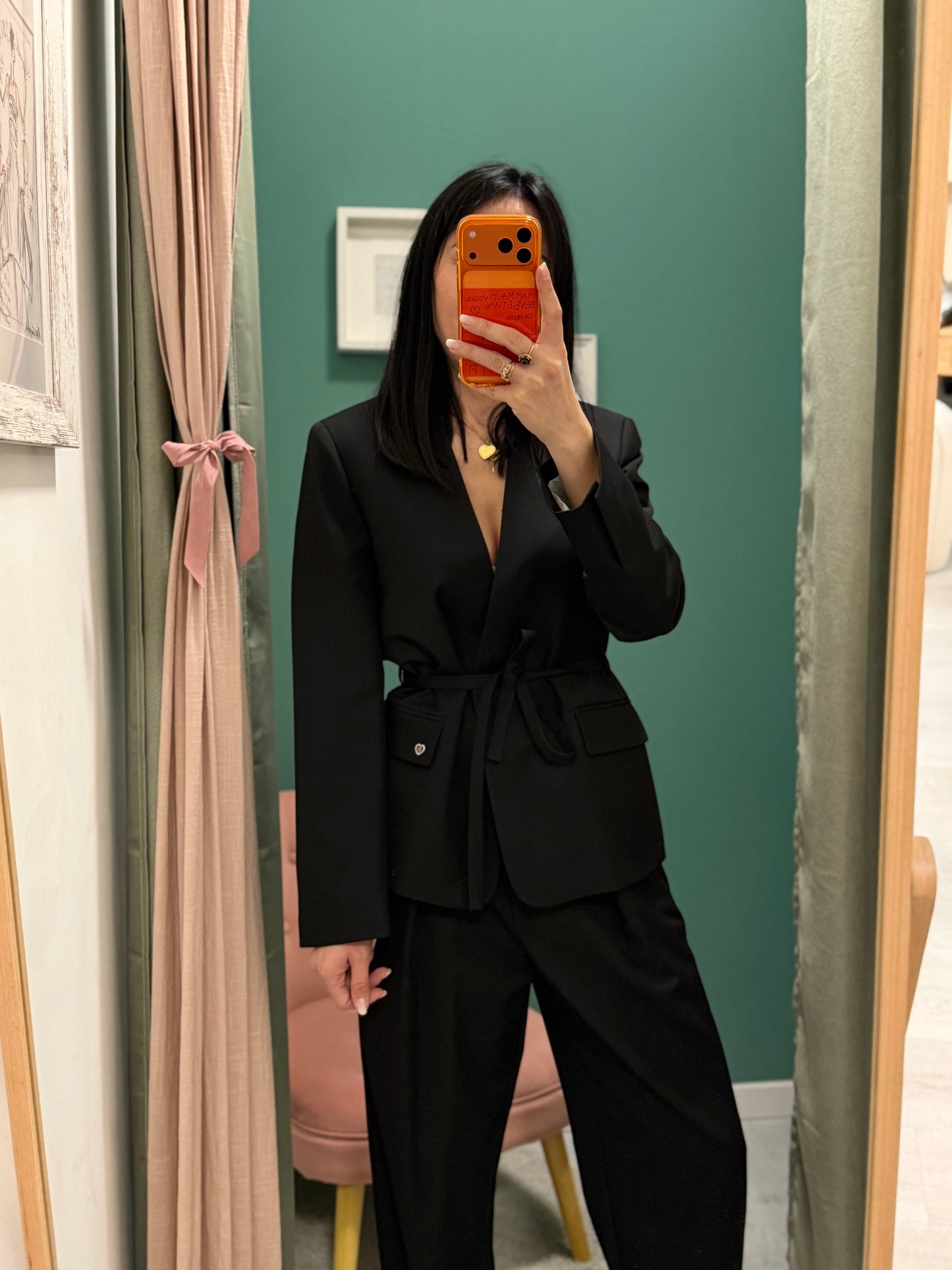 Please - giacca fit regular con cintura laccio in vita