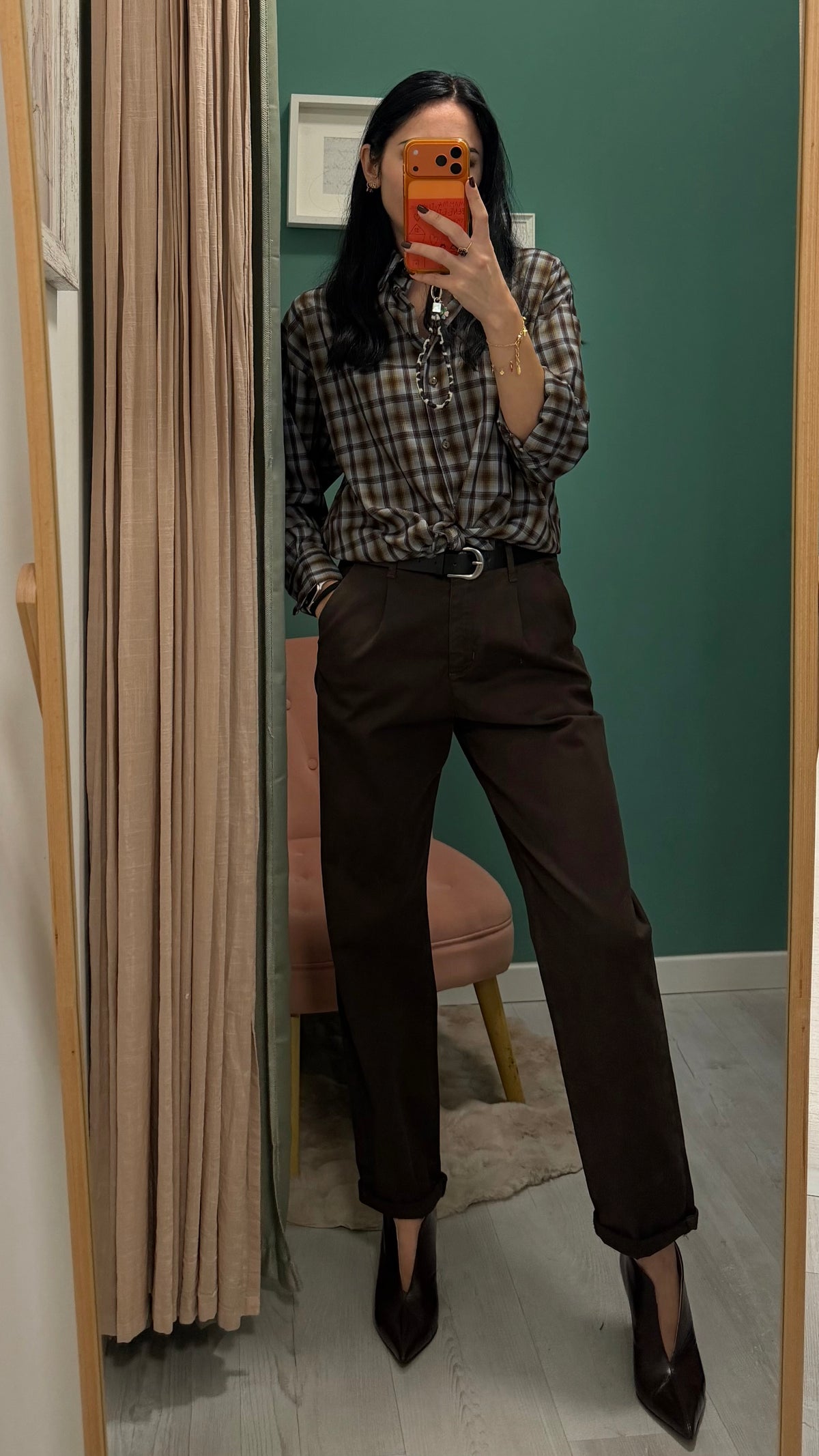 Dixie - pantalone in caldo cotone con cintura col moro