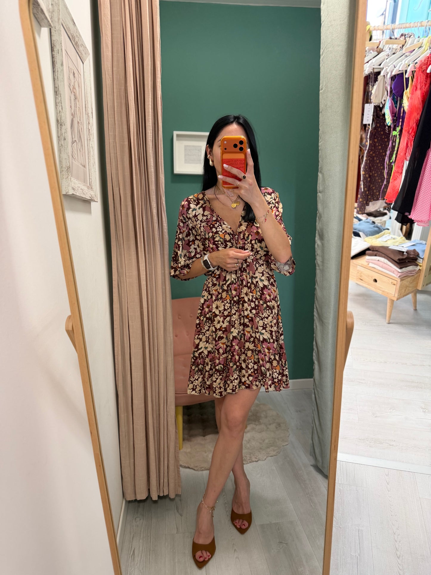 Kontatto - vestito leggero con scollo a V in fantasia floreale