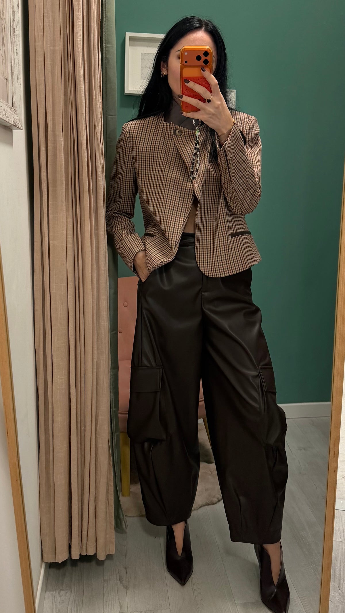 Dixie - pantalone cargo in eco pelle