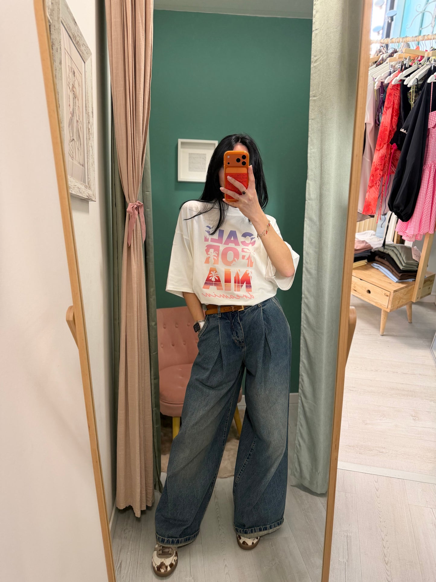 Susy mix - t shirt over tg unica con la scritta California