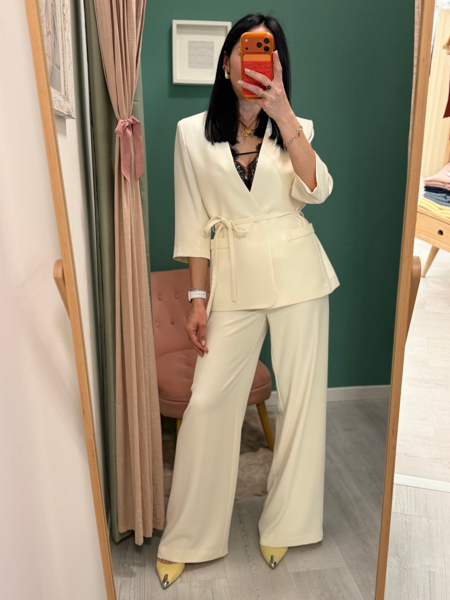 Kontatto - pantalone fluido taglio dritto senza pence