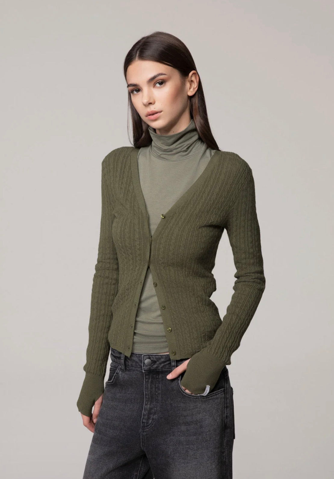 Hinnominate - cardigan in maglia con scollo a V