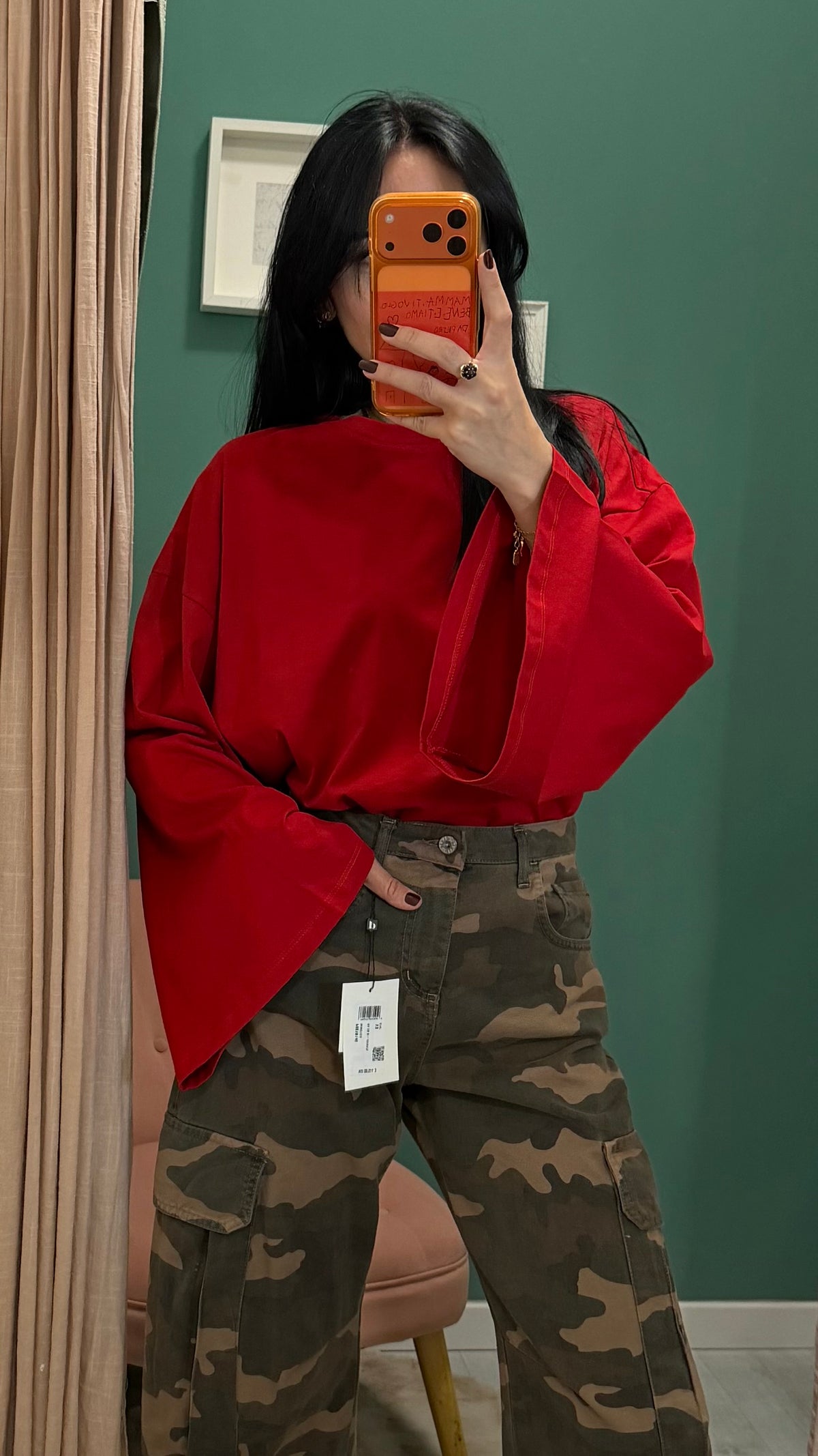 Dixie - maglia basic con manica scampanata tg unica