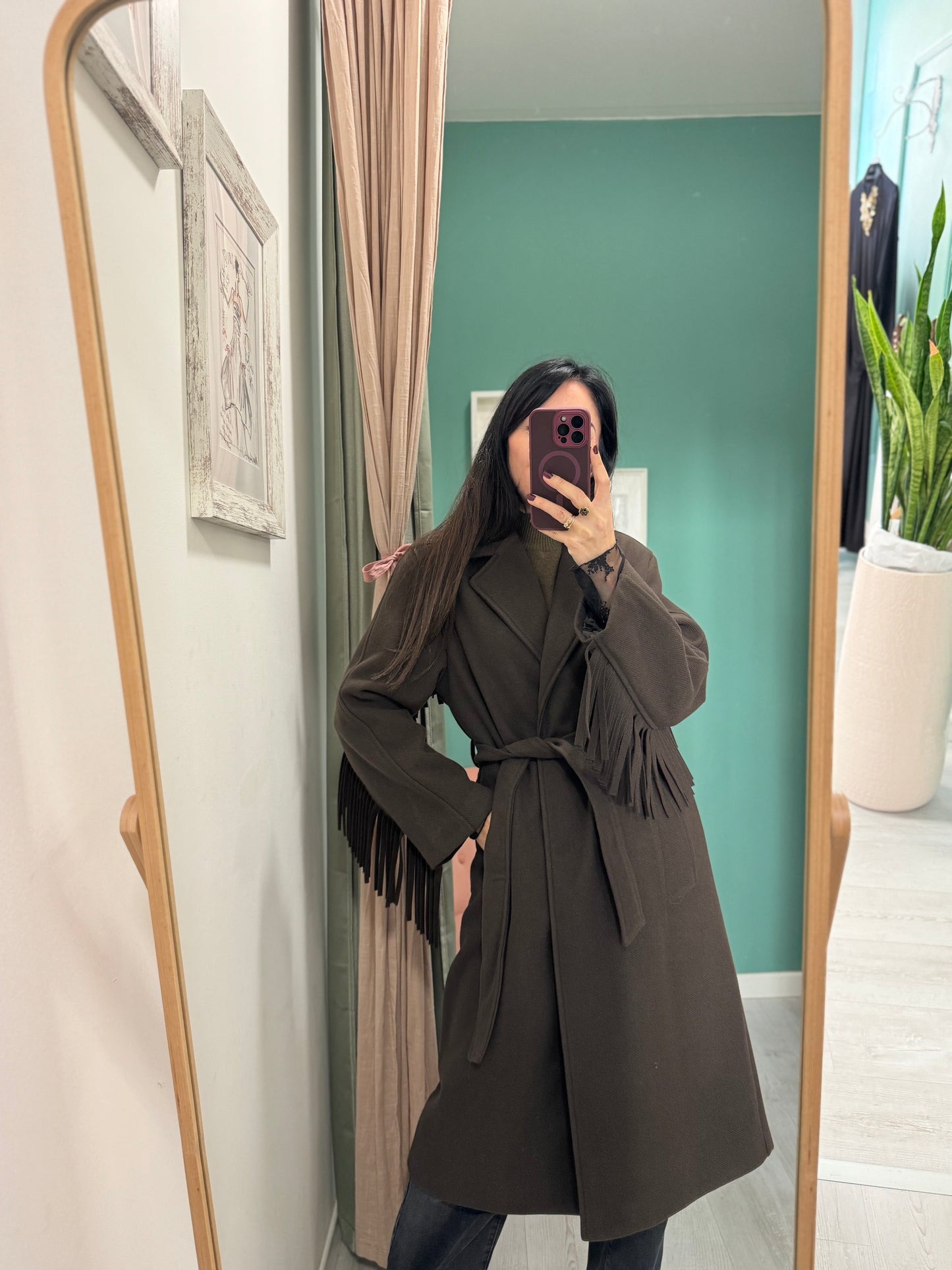 Kontatto - cappotto lungo con frange