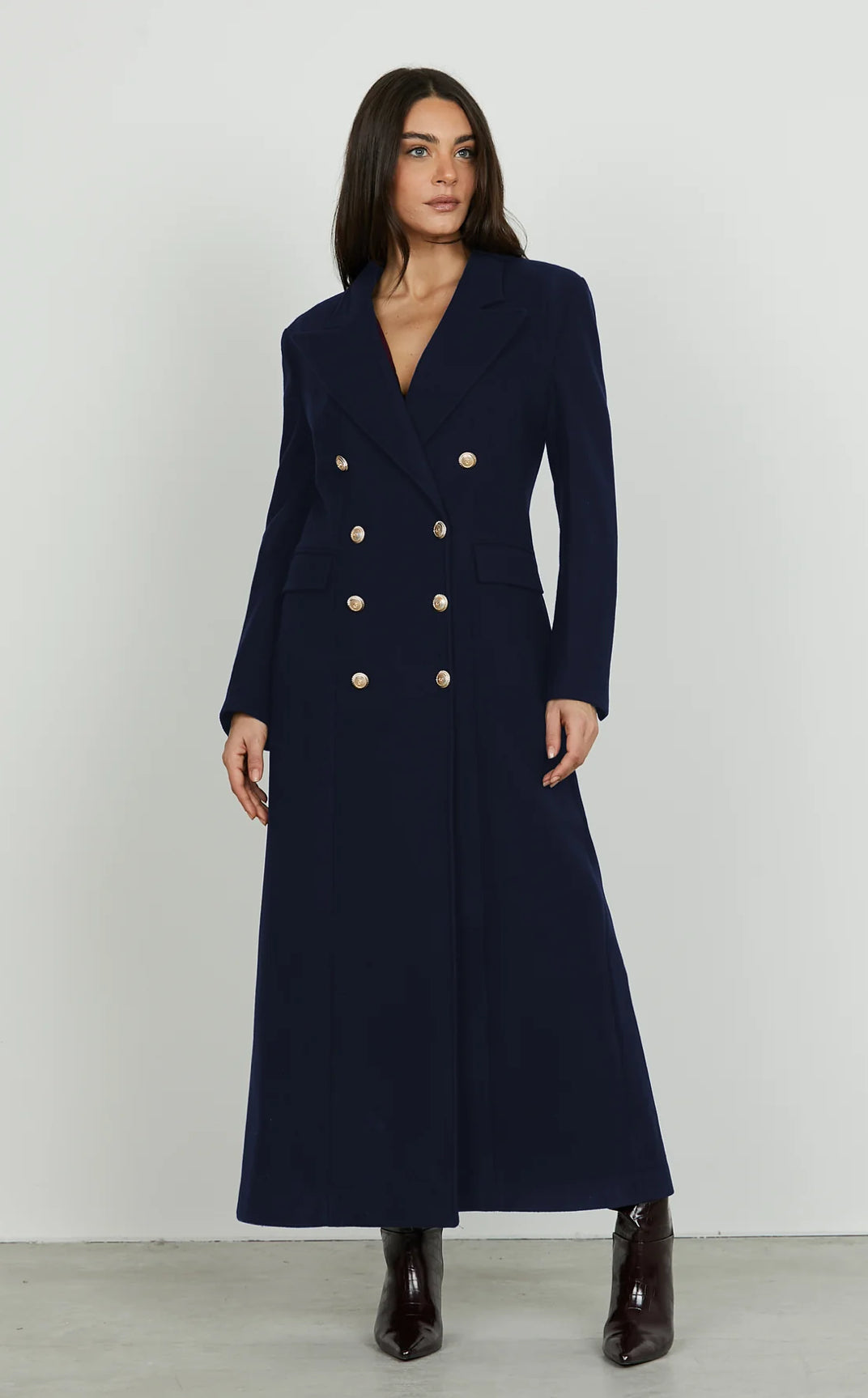 RELISH - cappotto Teres doppiopetto con spacco posteriore