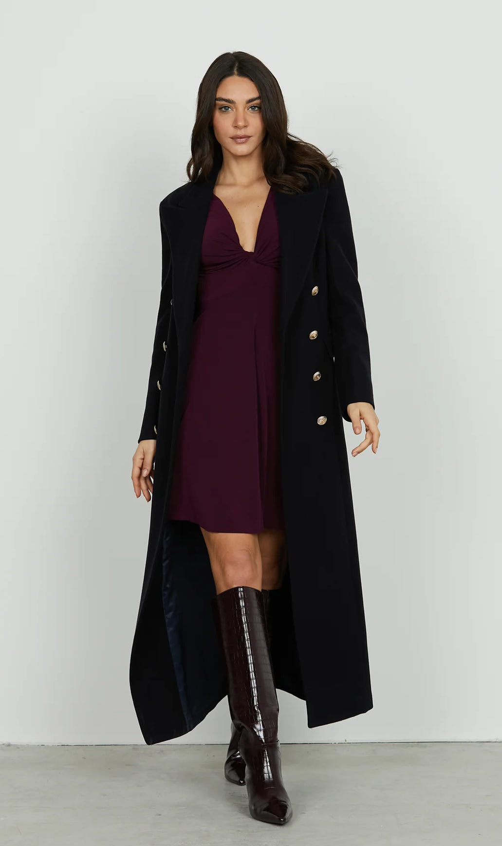 RELISH - cappotto Teres doppiopetto con spacco posteriore