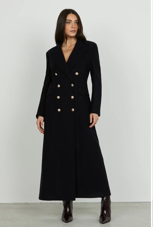 RELISH - cappotto Teres doppiopetto con spacco posteriore